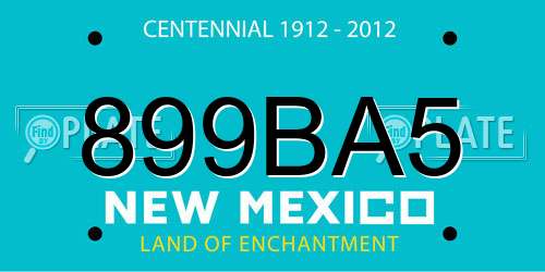 899BA5 New Mexico License Plate
