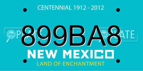 899BA8 New Mexico License Plate
