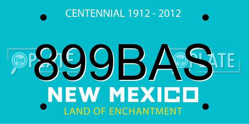 899BAS New Mexico License Plate