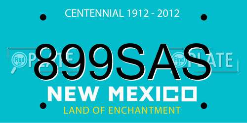 899SAS New Mexico License Plate