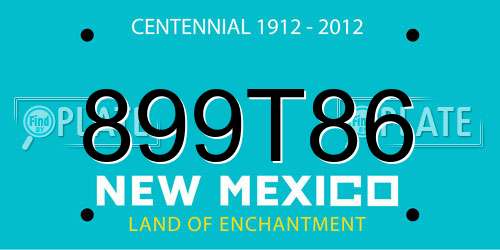 899T86 New Mexico License Plate