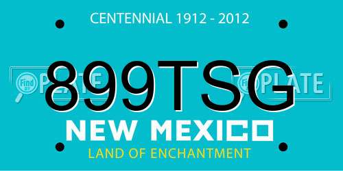 899TSG New Mexico License Plate