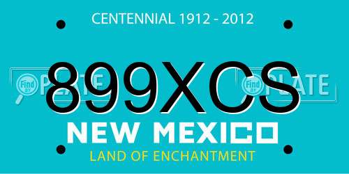 899XCS New Mexico License Plate