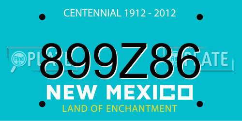 899Z86 New Mexico License Plate
