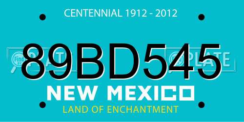 89BD545 New Mexico License Plate