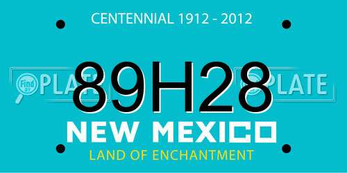 89H28 New Mexico License Plate