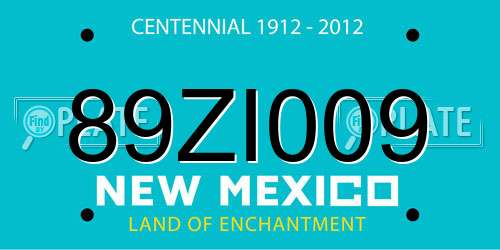89ZI009 New Mexico License Plate