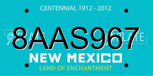 8AAS967 New Mexico License Plate