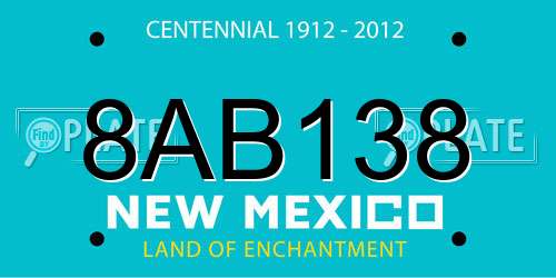 8AB138 New Mexico License Plate