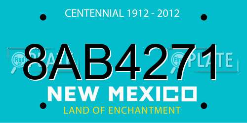 8AB4271 New Mexico License Plate