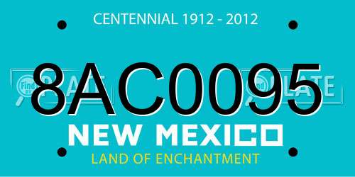 8AC0095 New Mexico License Plate