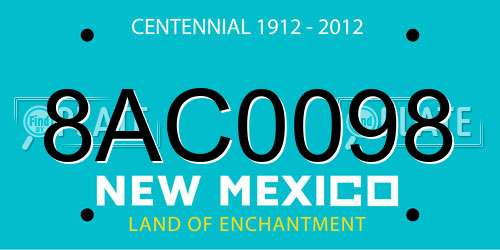 8AC0098 New Mexico License Plate