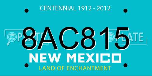 8AC815 New Mexico License Plate