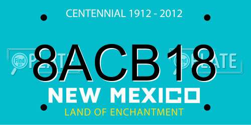 8ACB18 New Mexico License Plate