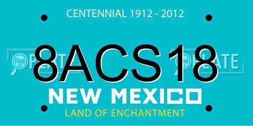 8ACS18 New Mexico License Plate