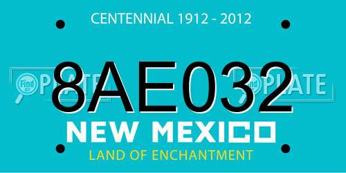 8AE032 New Mexico License Plate