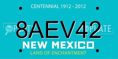 8AEV42 New Mexico License Plate