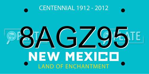 8AGZ95 New Mexico License Plate