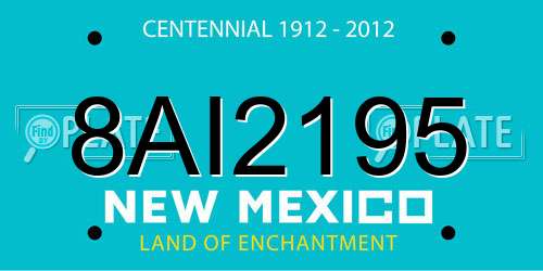 8AI2195 New Mexico License Plate