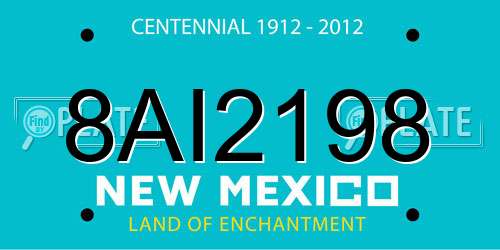 8AI2198 New Mexico License Plate