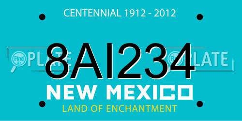 8AI234 New Mexico License Plate