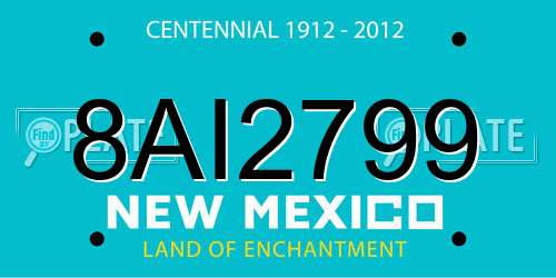 8AI2799 New Mexico License Plate