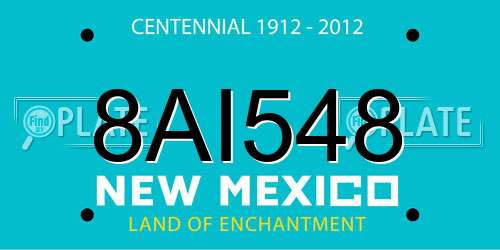 8AI548 New Mexico License Plate