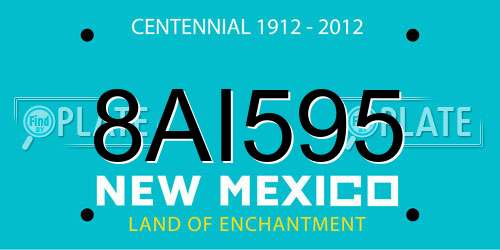 8AI595 New Mexico License Plate