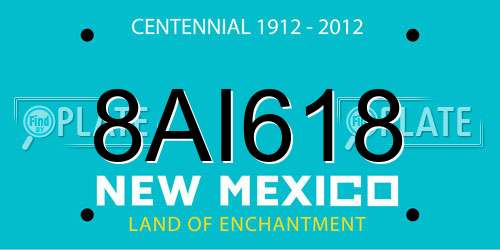 8AI618 New Mexico License Plate