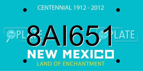 8AI651 New Mexico License Plate