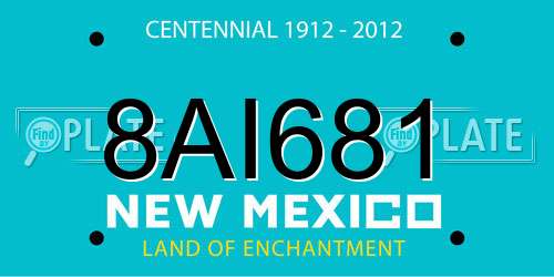 8AI681 New Mexico License Plate