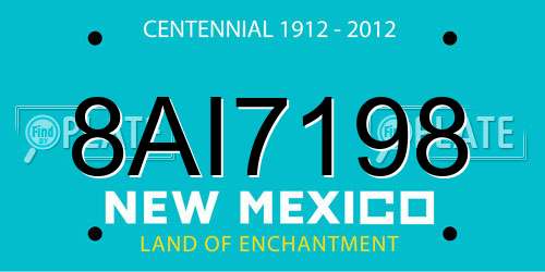 8AI7198 New Mexico License Plate