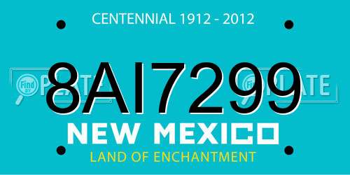 8AI7299 New Mexico License Plate