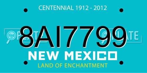 8AI7799 New Mexico License Plate