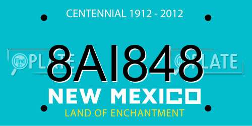 8AI848 New Mexico License Plate