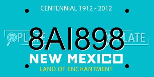 8AI898 New Mexico License Plate