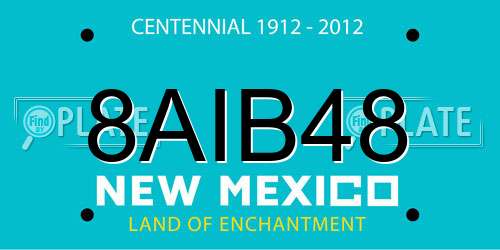 8AIB48 New Mexico License Plate