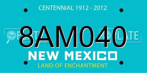 8AM040 New Mexico License Plate