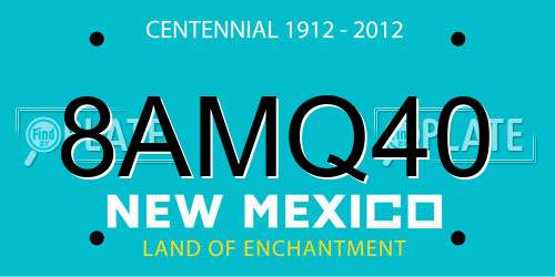 8AMQ40 New Mexico License Plate