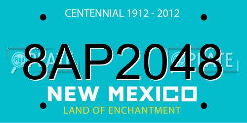 8AP2048 New Mexico License Plate