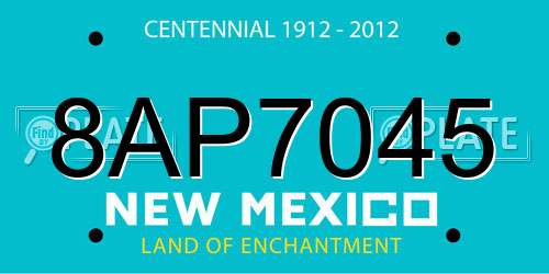 8AP7045 New Mexico License Plate