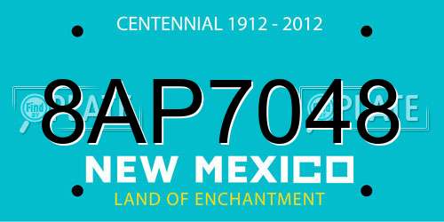 8AP7048 New Mexico License Plate