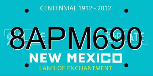8APM690 New Mexico License Plate