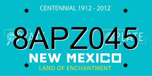 8APZ045 New Mexico License Plate
