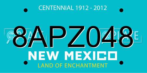 8APZ048 New Mexico License Plate