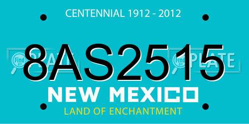 8AS2515 New Mexico License Plate