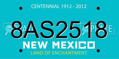 8AS2518 New Mexico License Plate