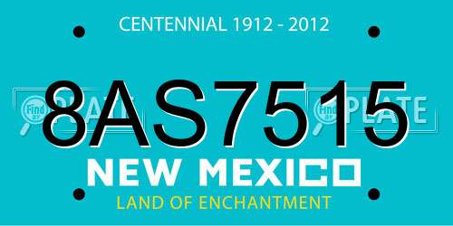 8AS7515 New Mexico License Plate