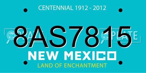 8AS7815 New Mexico License Plate