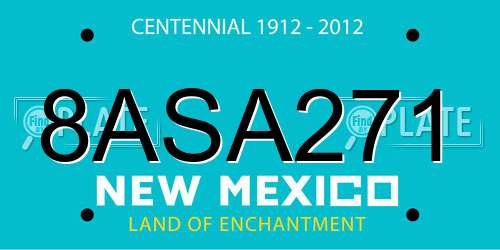 8ASA271 New Mexico License Plate